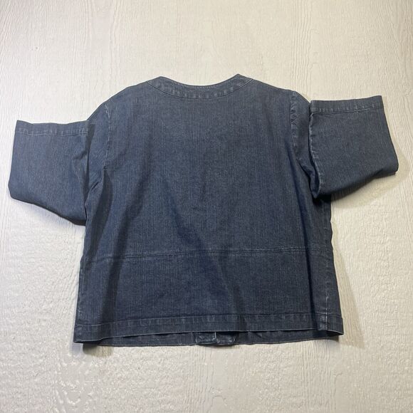 Ruby Rd. Blue Denim Jeans Jacket Size 10 Women's Cotton Long Sleeve Rhinestones - Picture 2 of 16